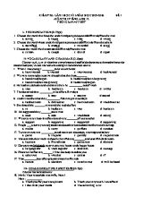 2 Đề kiểm tra lần 1 học kỳ I môn Tiếng Anh Lớp 12 - Năm học 2015-2016